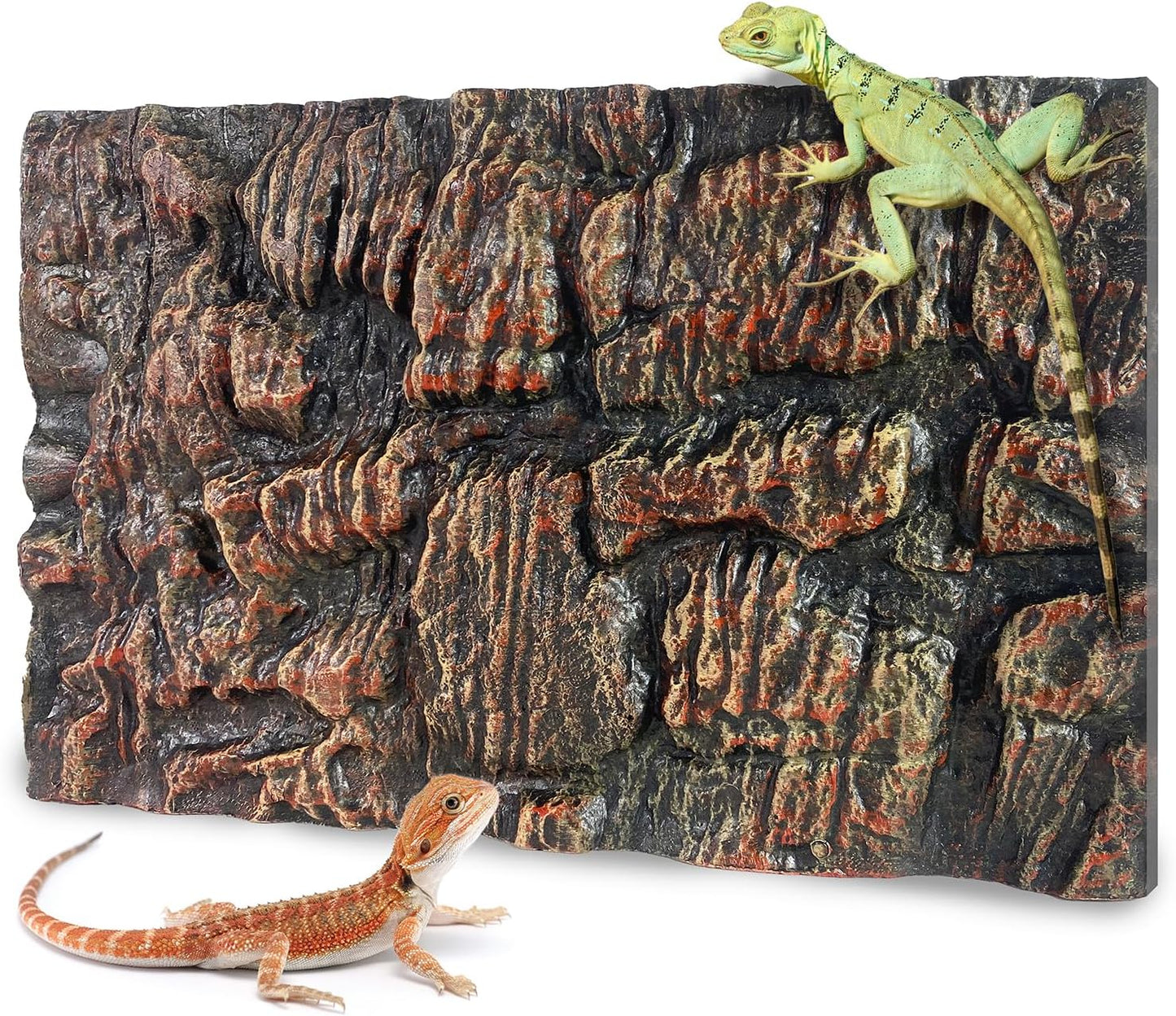 17.7x11.8in Rock Terrarium Background,3D Reptile Tank Background Board,Amphibian Stereo Backdrop Wall,Lizard Snake Gecko Spider Fish pet silo Background Decorative Panel(Paleyellow)
