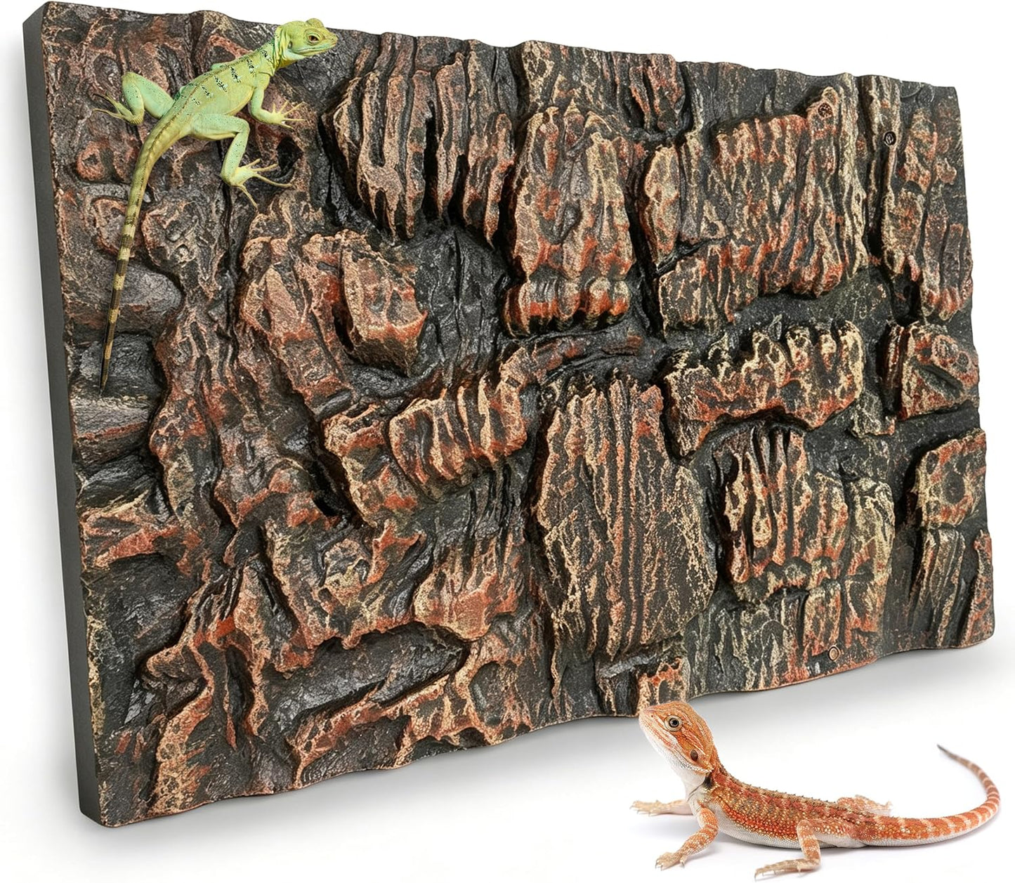 17.7x11.8in Rock Terrarium Background,3D Reptile Tank Background Board,Amphibian Stereo Backdrop Wall,Lizard Snake Gecko Spider Fish pet silo Background Decorative Panel(Paleyellow)