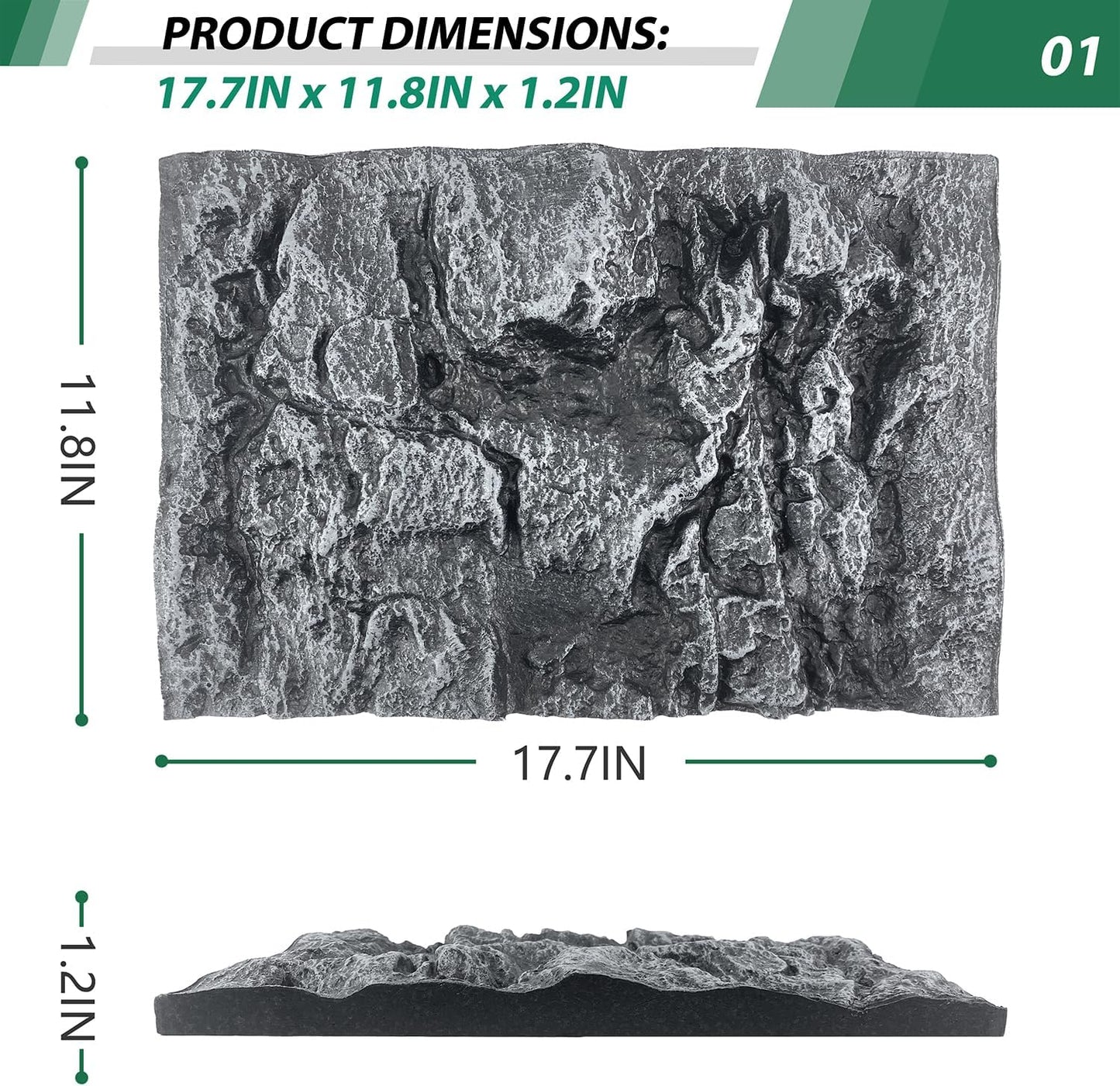 17.7x11.8in Rock Terrarium Background,3D Reptile Tank Background Board,Amphibian Stereo Backdrop Wall,Lizard Snake Gecko Spider Fish pet silo Background Decorative Panel(Paleyellow)
