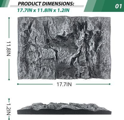 17.7x11.8in Rock Terrarium Background,3D Reptile Tank Background Board,Amphibian Stereo Backdrop Wall,Lizard Snake Gecko Spider Fish pet silo Background Decorative Panel(Paleyellow)