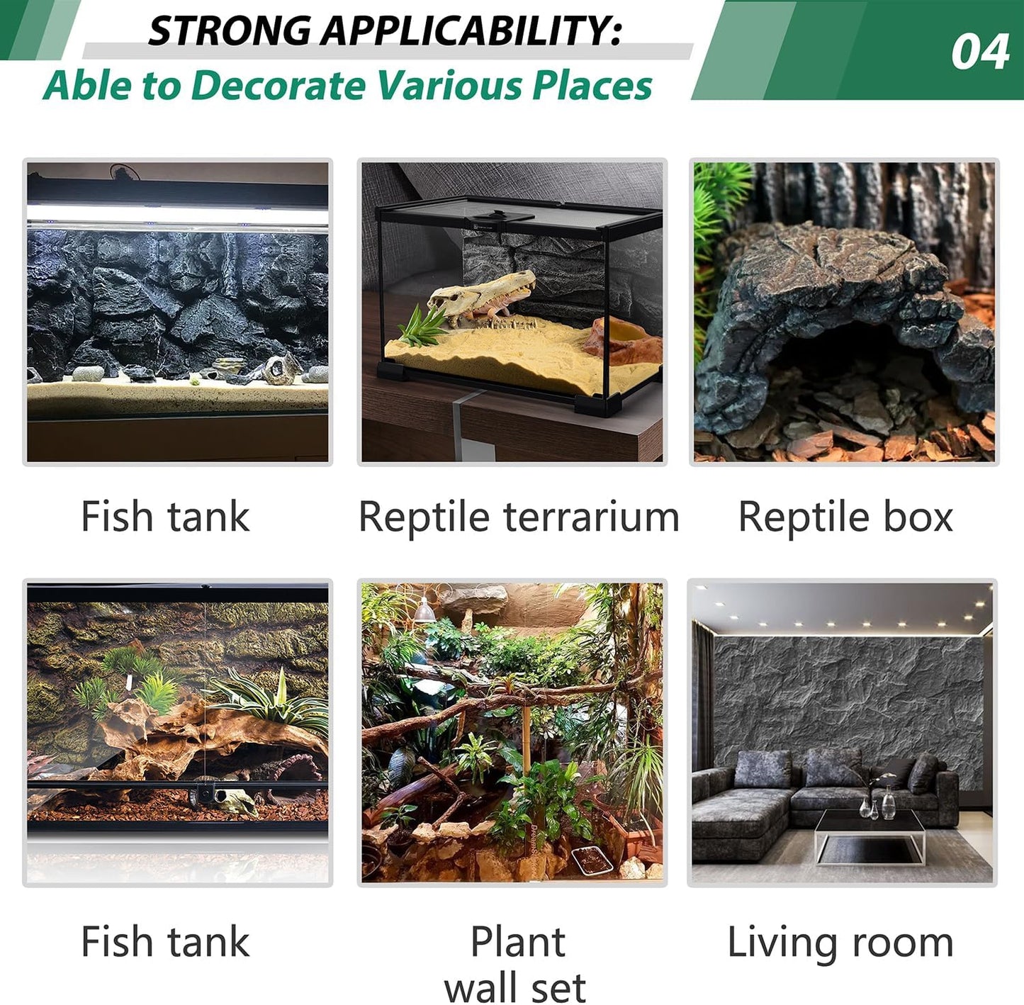 17.7x11.8in Rock Terrarium Background,3D Reptile Tank Background Board,Amphibian Stereo Backdrop Wall,Lizard Snake Gecko Spider Fish pet silo Background Decorative Panel(Paleyellow)