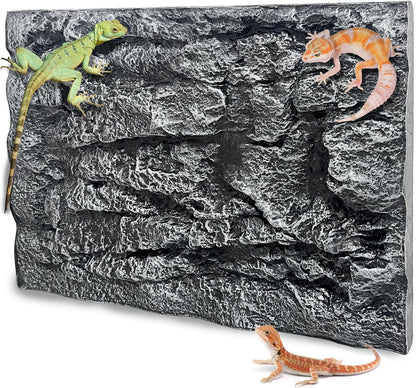 17.7x11.8in Rock Terrarium Background,3D Reptile Tank Background Board,Amphibian Stereo Backdrop Wall,Lizard Snake Gecko Spider Fish pet silo Background Decorative Panel(Paleyellow)