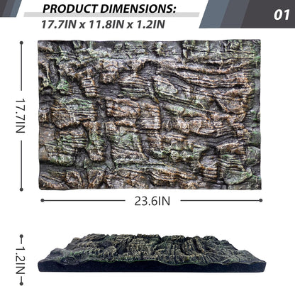17.7x11.8in Rock Terrarium Background,3D Reptile Tank Background Board,Amphibian Stereo Backdrop Wall,Lizard Snake Gecko Spider Fish pet silo Background Decorative Panel(Paleyellow)