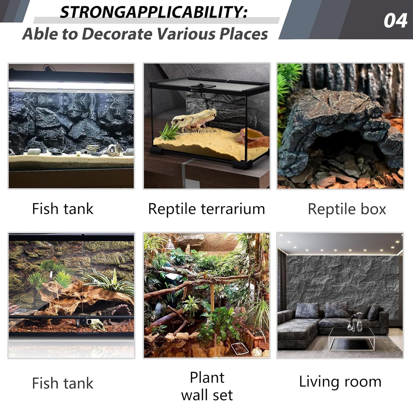 17.7x11.8in Rock Terrarium Background,3D Reptile Tank Background Board,Amphibian Stereo Backdrop Wall,Lizard Snake Gecko Spider Fish pet silo Background Decorative Panel(Paleyellow)