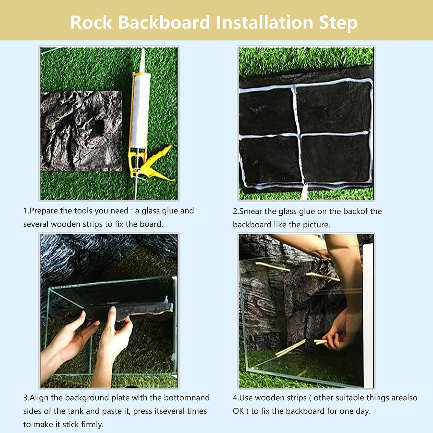 17.7x11.8in Rock Terrarium Background,3D Reptile Tank Background Board,Amphibian Stereo Backdrop Wall,Lizard Snake Gecko Spider Fish pet silo Background Decorative Panel(Paleyellow)