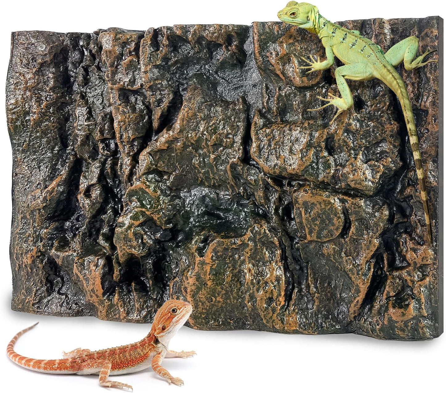 17.7x11.8in Rock Terrarium Background,3D Reptile Tank Background Board,Amphibian Stereo Backdrop Wall,Lizard Snake Gecko Spider Fish pet silo Background Decorative Panel(Paleyellow)