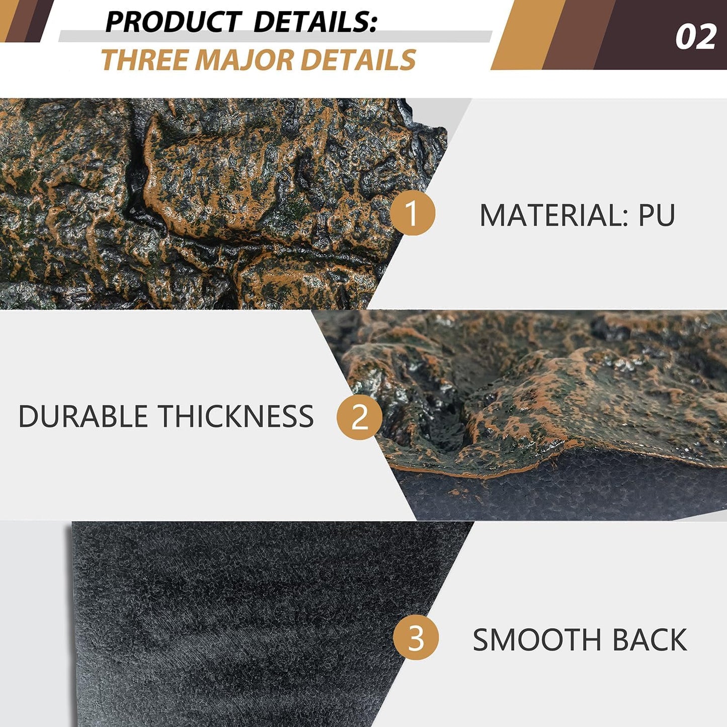 17.7x11.8in Rock Terrarium Background,3D Reptile Tank Background Board,Amphibian Stereo Backdrop Wall,Lizard Snake Gecko Spider Fish pet silo Background Decorative Panel(Paleyellow)
