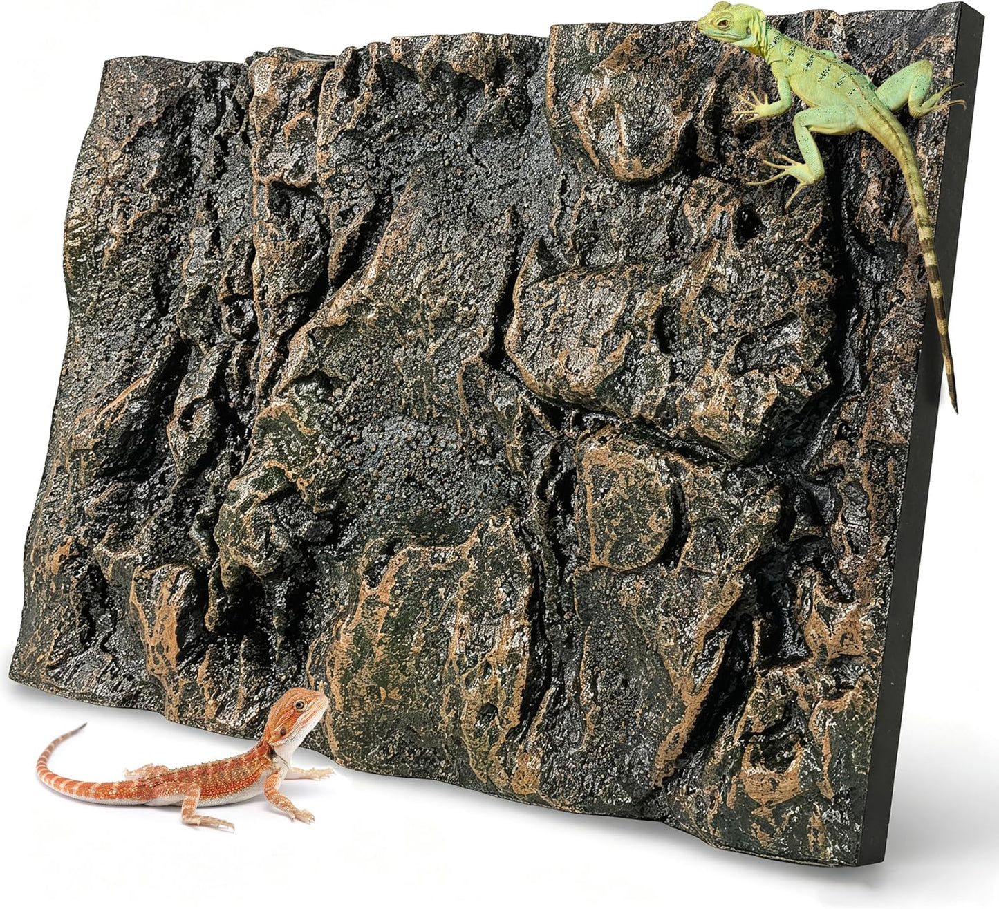 17.7x11.8in Rock Terrarium Background,3D Reptile Tank Background Board,Amphibian Stereo Backdrop Wall,Lizard Snake Gecko Spider Fish pet silo Background Decorative Panel(Paleyellow)