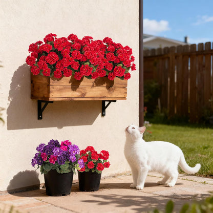 Artificial Geranium Flowers for Outdoors Fall Decoration