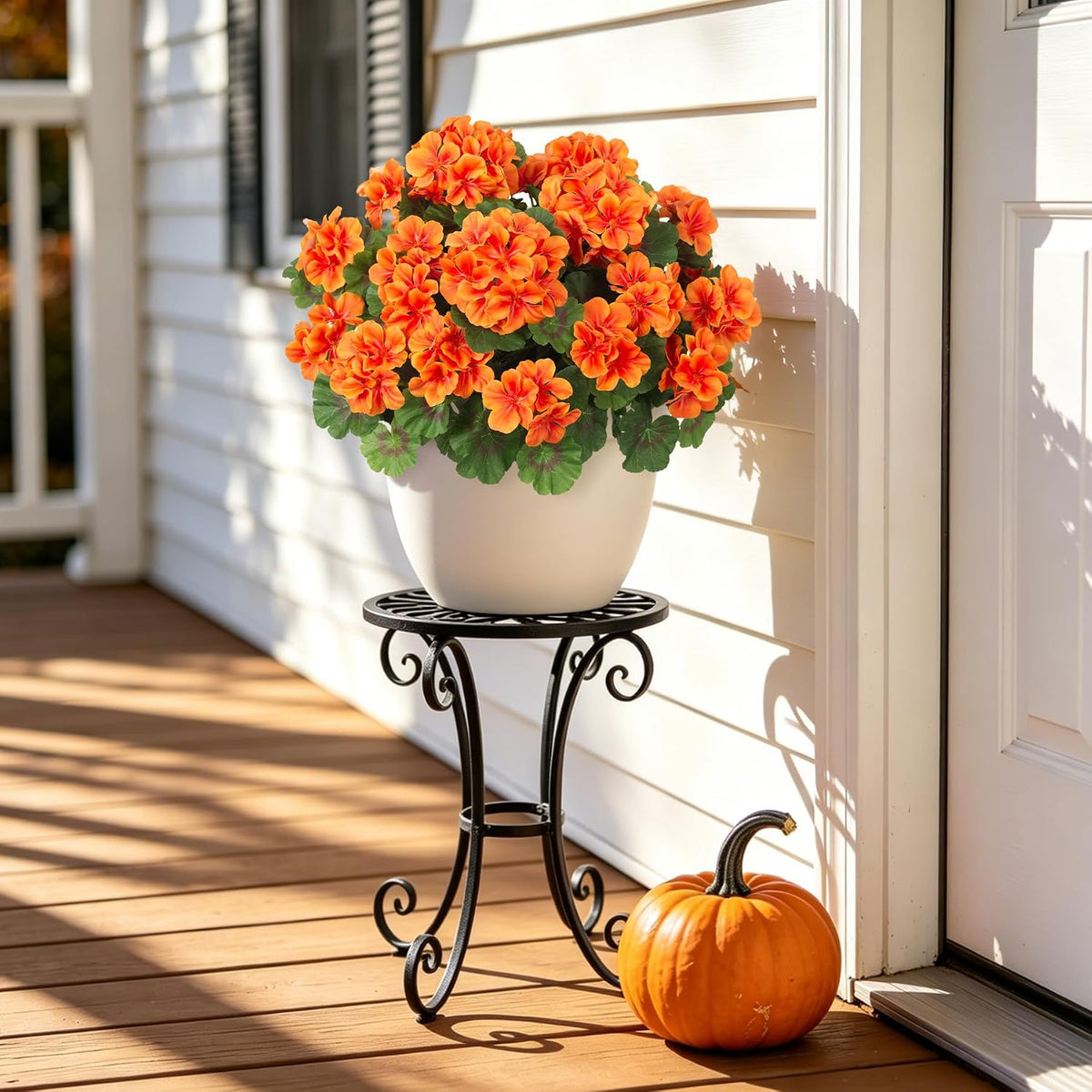 Artificial Geranium Flowers for Outdoors Fall Decoration