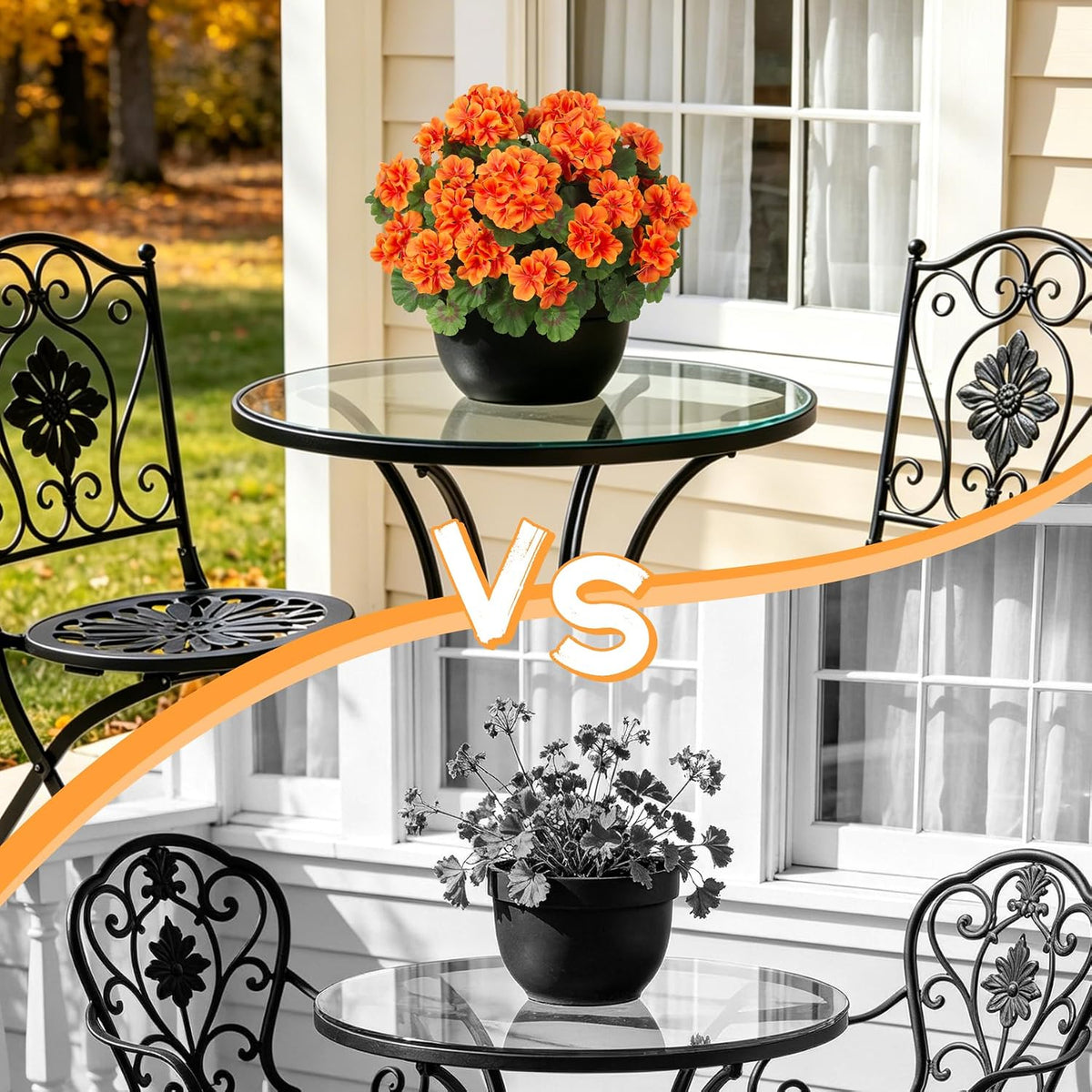 Artificial Geranium Flowers for Outdoors Fall Decoration