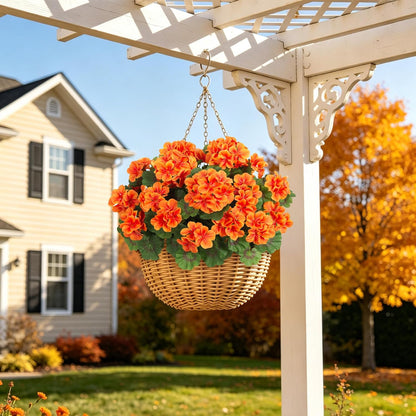 Artificial Geranium Flowers for Outdoors Fall Decoration
