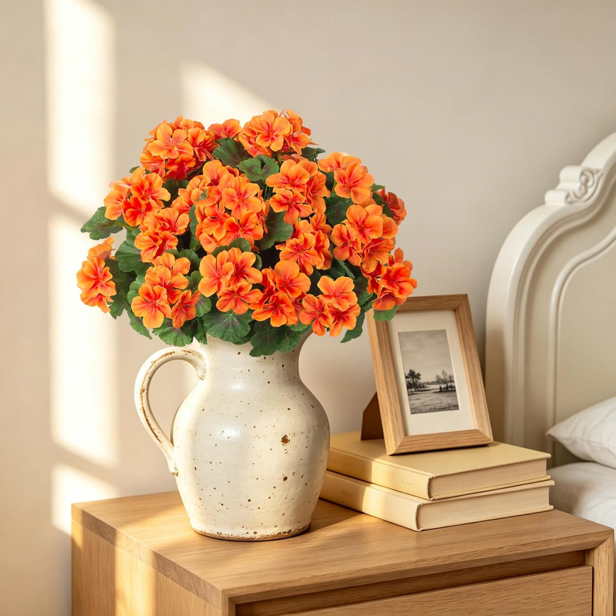 Artificial Geranium Flowers for Outdoors Fall Decoration