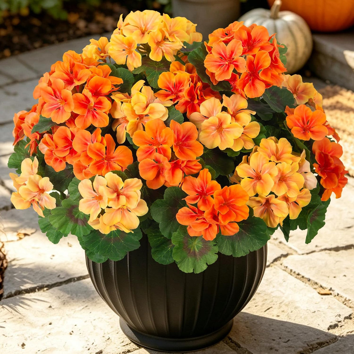 Artificial Geranium Flowers for Outdoors Fall Decoration
