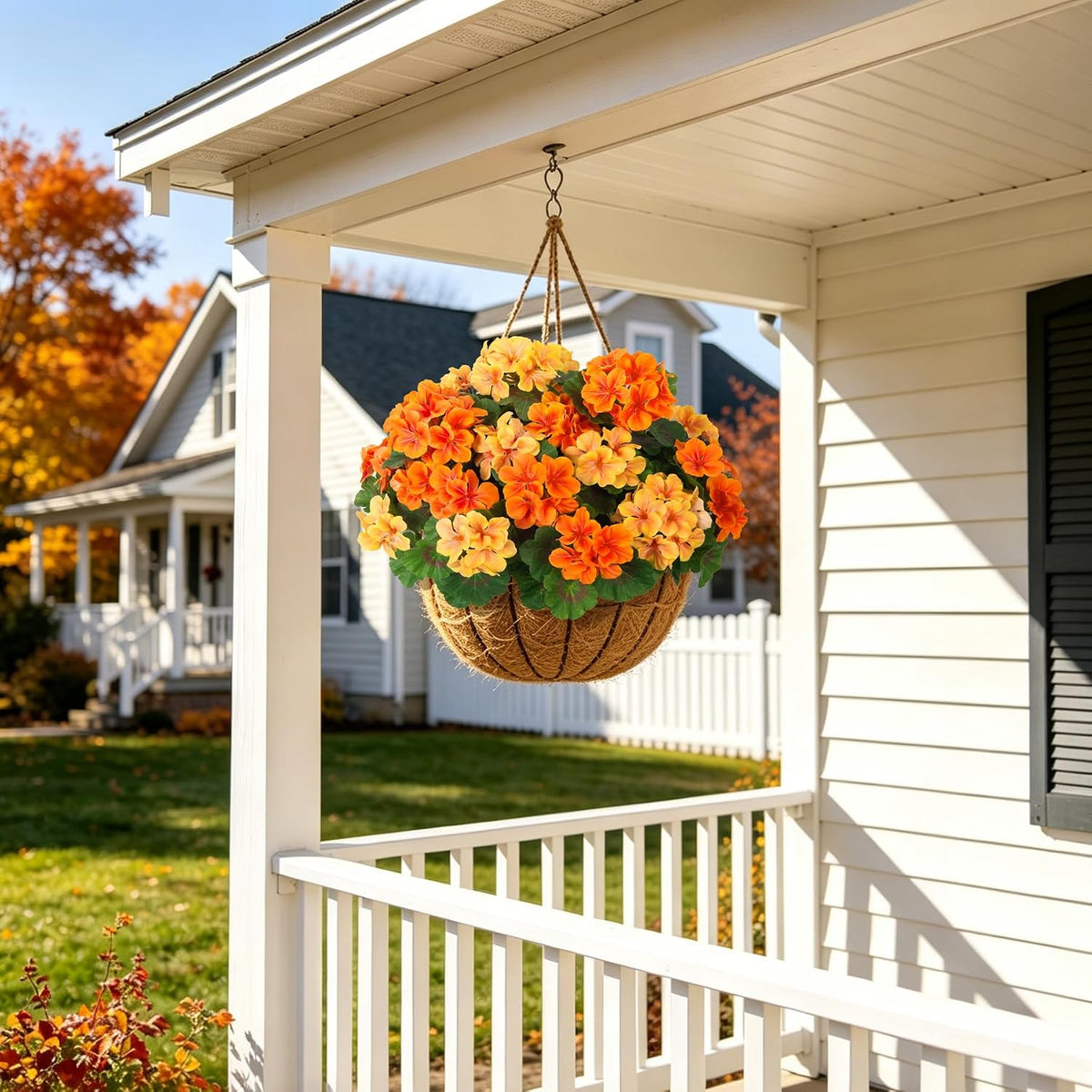 Artificial Geranium Flowers for Outdoors Fall Decoration