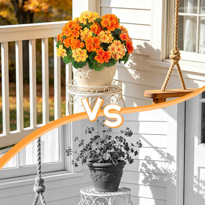 Artificial Geranium Flowers for Outdoors Fall Decoration
