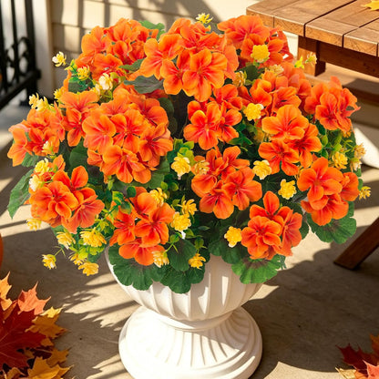 Artificial Geranium Flowers for Outdoors Fall Decoration