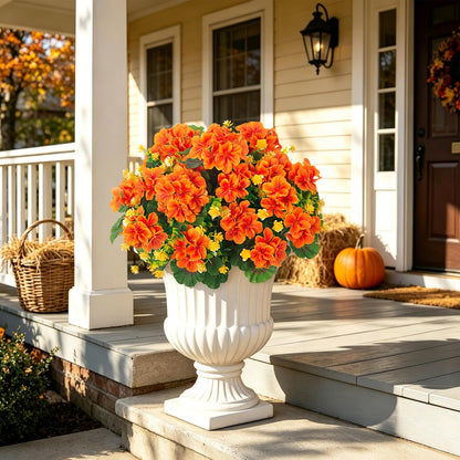 Artificial Geranium Flowers for Outdoors Fall Decoration