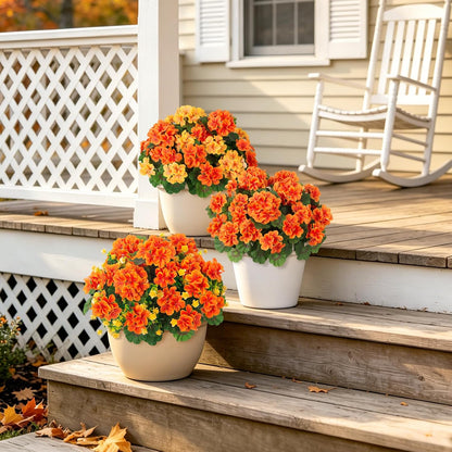 Artificial Geranium Flowers for Outdoors Fall Decoration