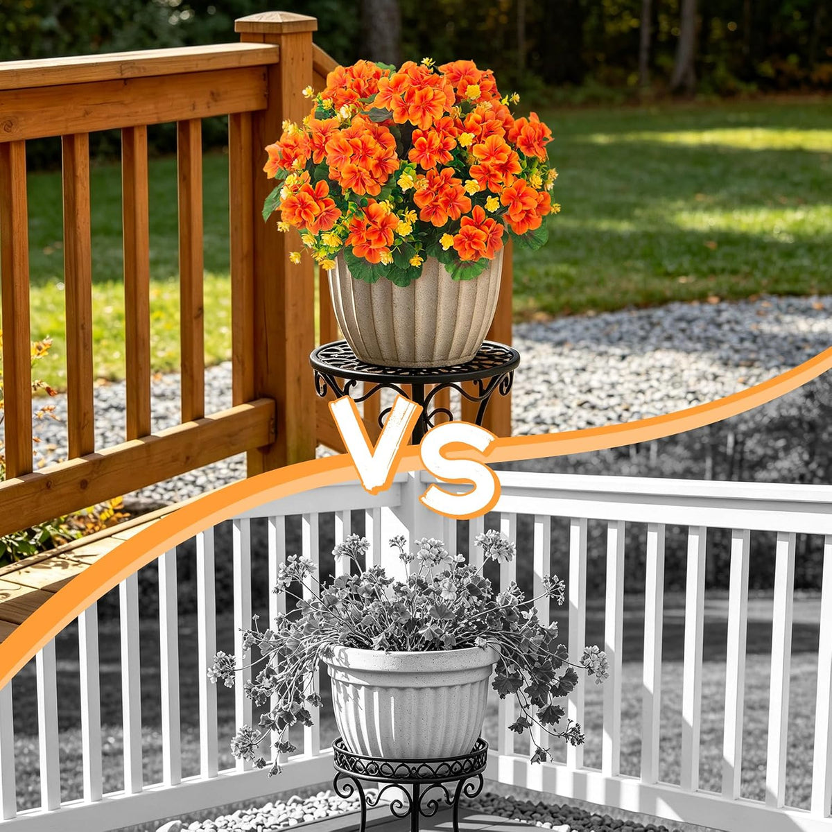 Artificial Geranium Flowers for Outdoors Fall Decoration
