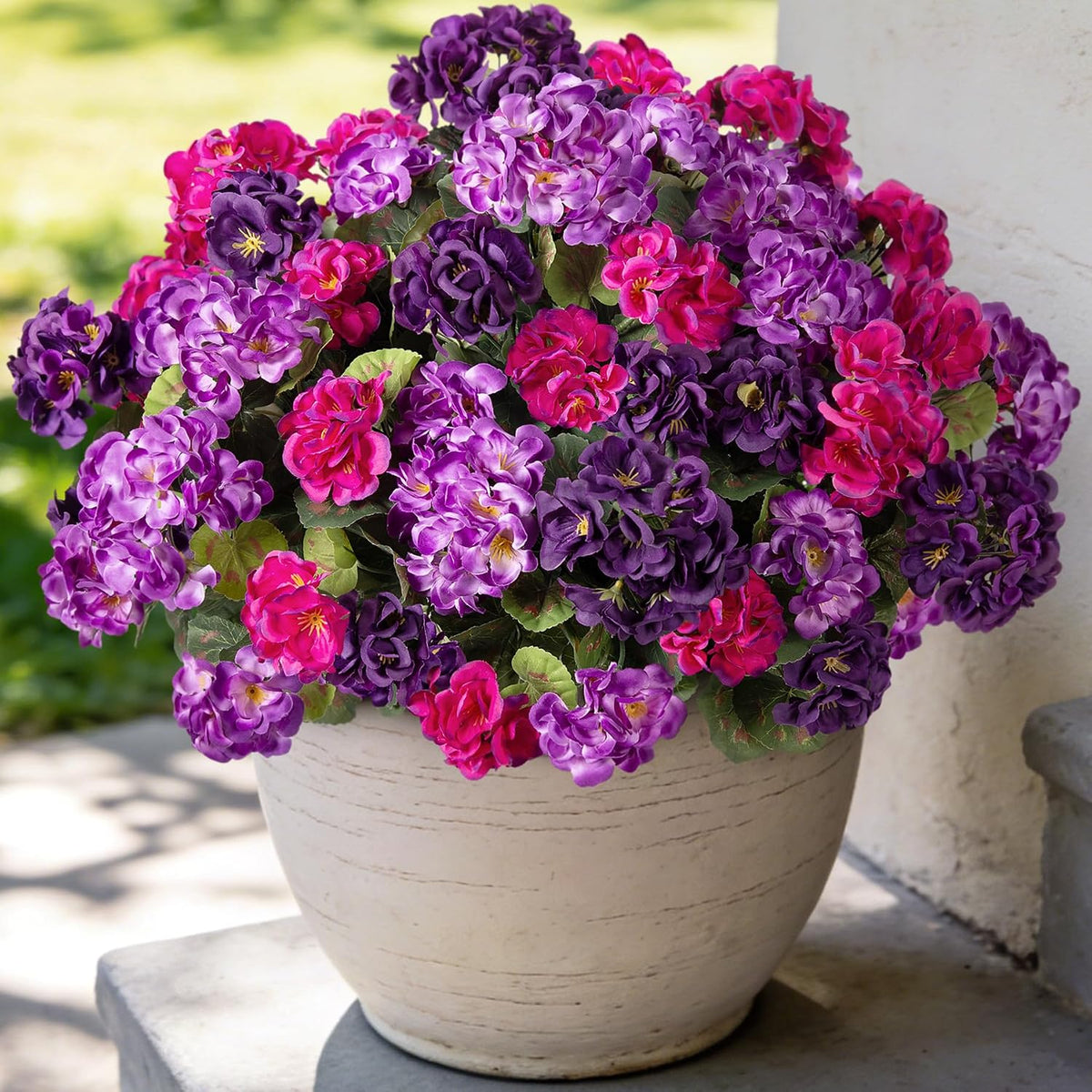 Artificial Geranium Flowers for Outdoors Fall Decoration