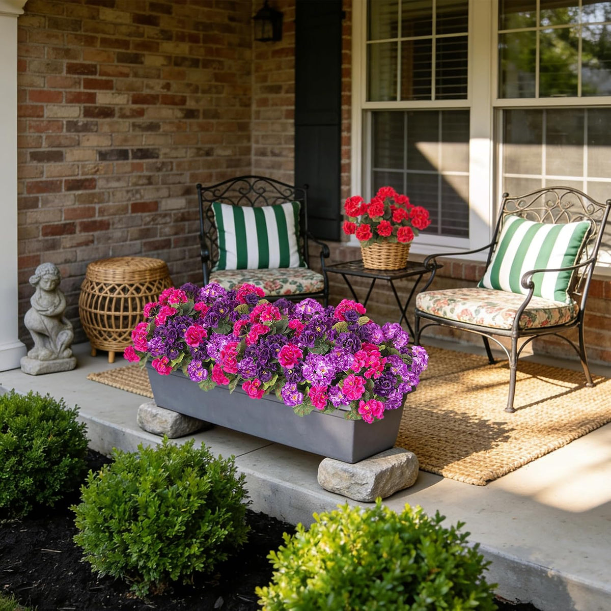 Artificial Geranium Flowers for Outdoors Fall Decoration