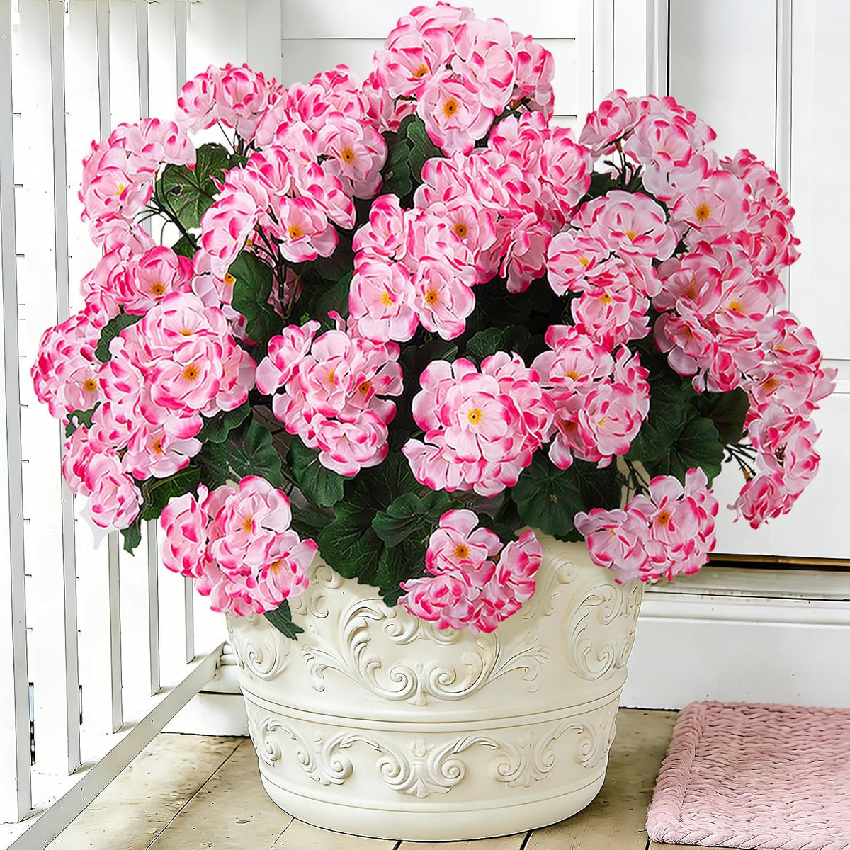 Artificial Geranium Flowers for Outdoors Fall Decoration