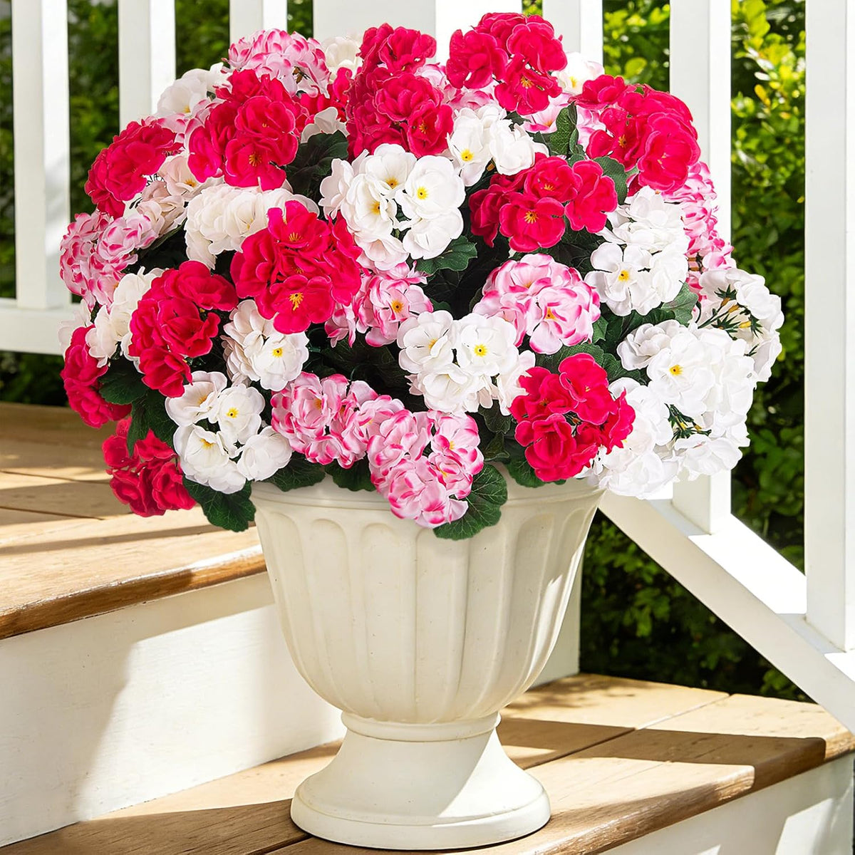 Artificial Geranium Flowers for Outdoors Fall Decoration