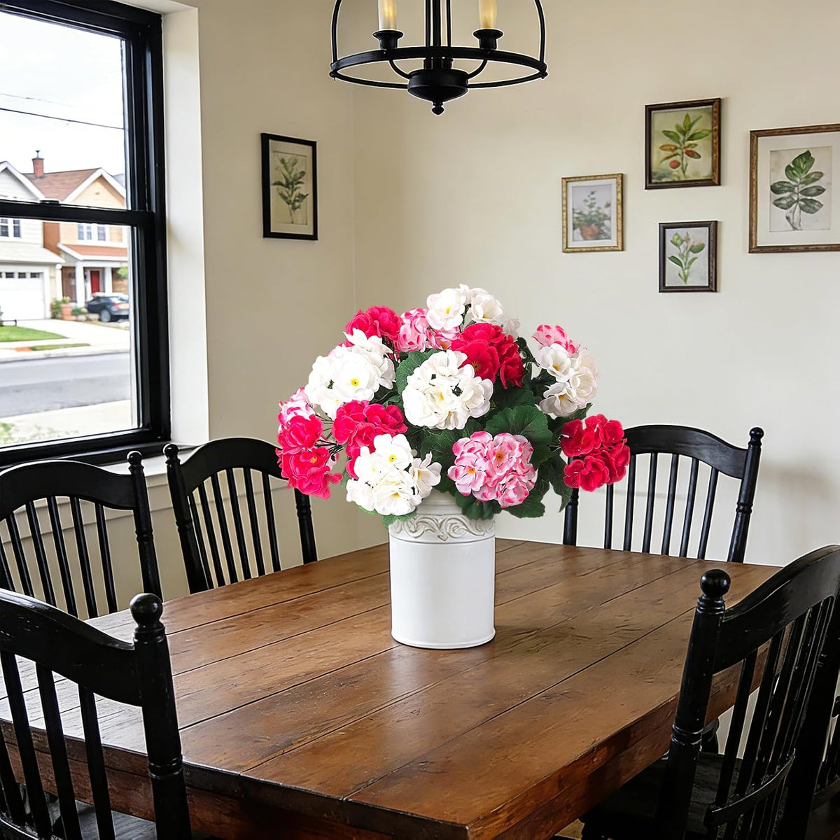 Artificial Geranium Flowers for Outdoors Fall Decoration