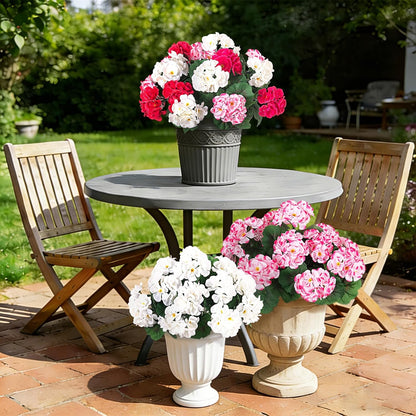Artificial Geranium Flowers for Outdoors Fall Decoration