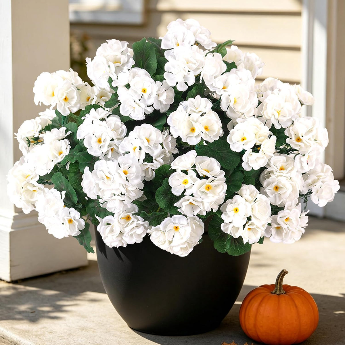 Artificial Geranium Flowers for Outdoors Fall Decoration