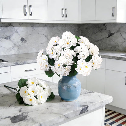 Artificial Geranium Flowers for Outdoors Fall Decoration