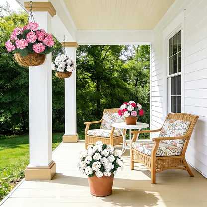 Artificial Geranium Flowers for Outdoors Fall Decoration
