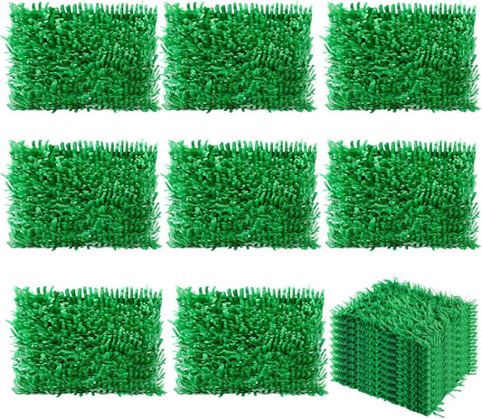 24 Pieces Artificial Grass Mats for Party & Wedding Decorations, Fake Grass Placemats for Pet Bed Liner, Golf, Patio, Baby Shower & Outdoor Events, 15 x 30 Inch