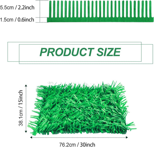 24 Pieces Artificial Grass Mats for Party & Wedding Decorations, Fake Grass Placemats for Pet Bed Liner, Golf, Patio, Baby Shower & Outdoor Events, 15 x 30 Inch