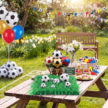 24 Pieces Artificial Grass Mats for Party & Wedding Decorations, Fake Grass Placemats for Pet Bed Liner, Golf, Patio, Baby Shower & Outdoor Events, 15 x 30 Inch