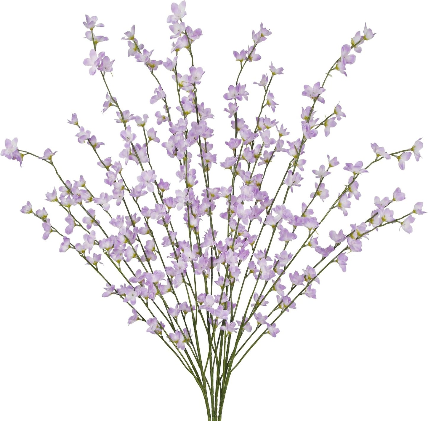 6 Pcs Artificial Forsythia Branches Fake Wildflowers Baby Blue 41" Silk Flowers with Long Stems Faux Spring Flowers for Tall Vase Indoor Home Decor Table Centerpieces Party Wedding Outdoor