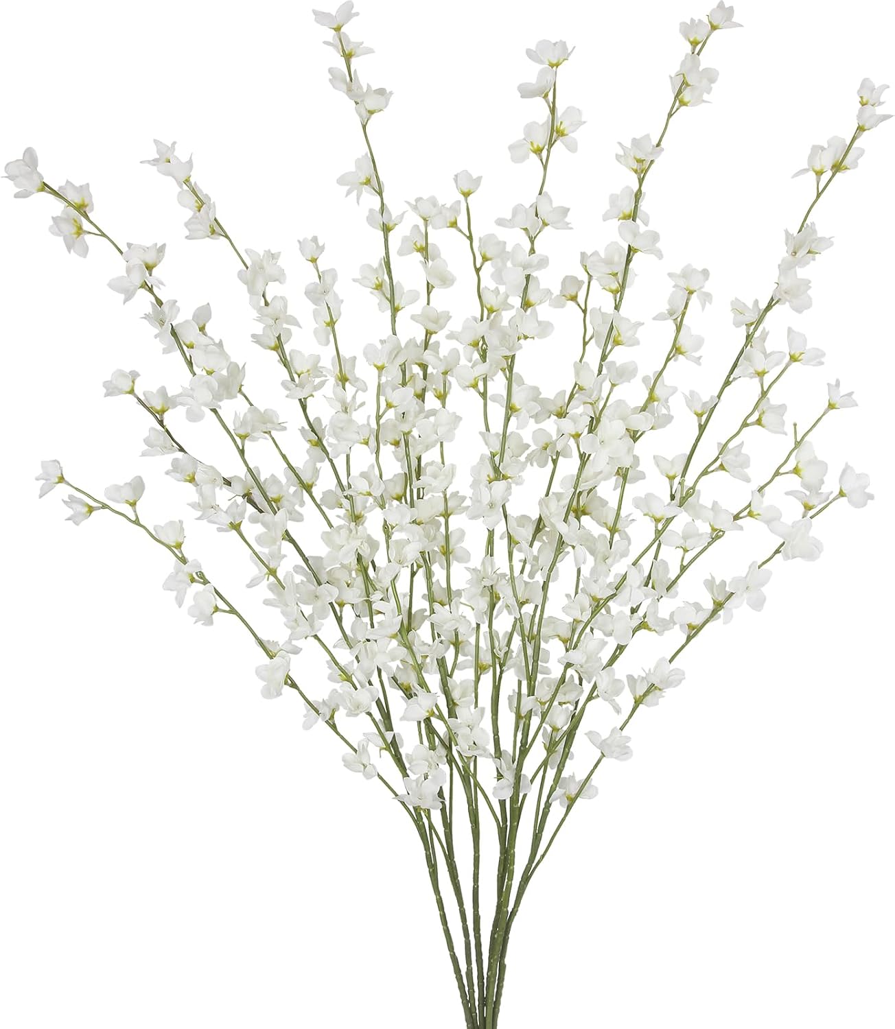 6 Pcs Artificial Forsythia Branches Fake Wildflowers Baby Blue 41" Silk Flowers with Long Stems Faux Spring Flowers for Tall Vase Indoor Home Decor Table Centerpieces Party Wedding Outdoor