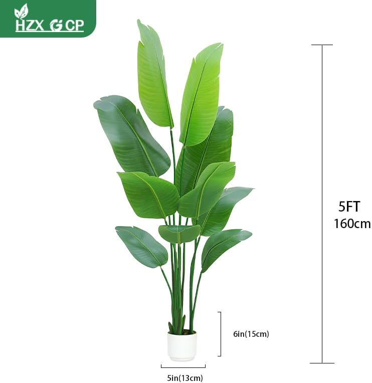 Bird of Paradise Plant Artificial 6ft,Faux Plants Indoor Tall with 12 Trunks - The Perfect Indoor Silk Floor Plant for Home Decor in Living Room, Office, and Bedroom (6FT Bird of Paradise)