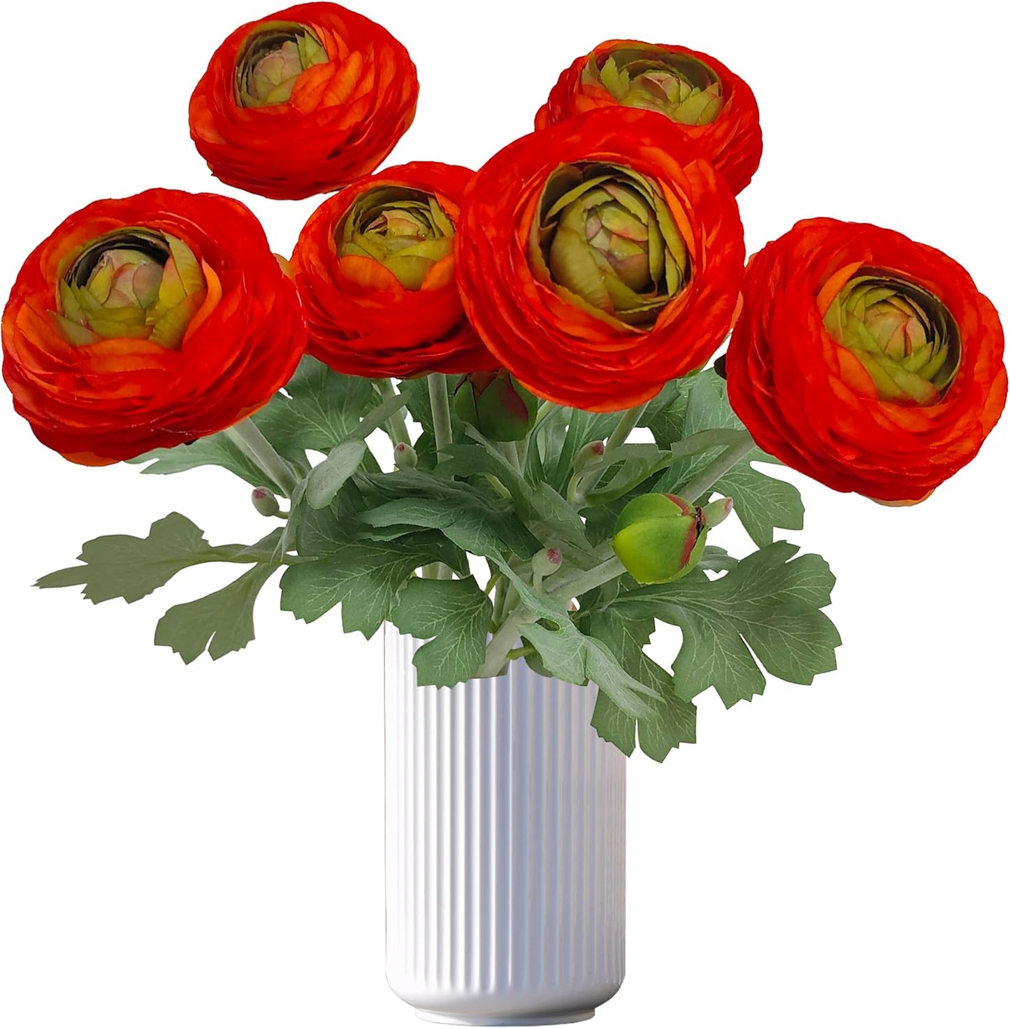 6 Pcs Purplish Red Ranunculus Artificial Flowers,Artificial Faux Silk Ranunculus Flowers with Real Touch Stems,Fake Peony Flowers for Floral Arrangements DIY Wedding Bouquet Party Table Home Decor