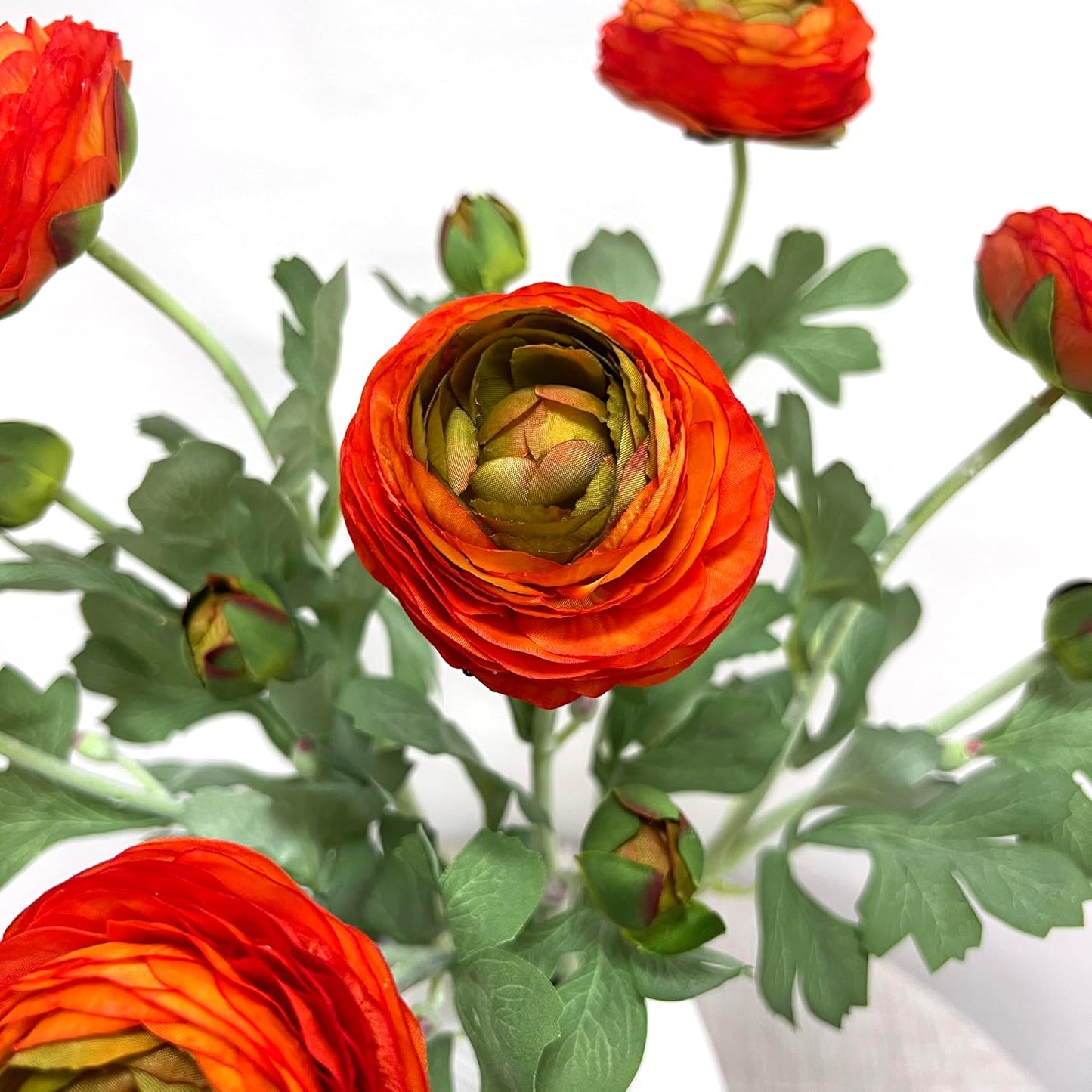 6 Pcs Purplish Red Ranunculus Artificial Flowers,Artificial Faux Silk Ranunculus Flowers with Real Touch Stems,Fake Peony Flowers for Floral Arrangements DIY Wedding Bouquet Party Table Home Decor