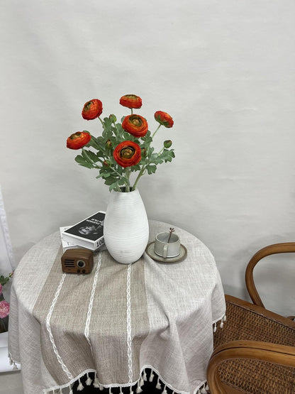 6 Pcs Purplish Red Ranunculus Artificial Flowers,Artificial Faux Silk Ranunculus Flowers with Real Touch Stems,Fake Peony Flowers for Floral Arrangements DIY Wedding Bouquet Party Table Home Decor