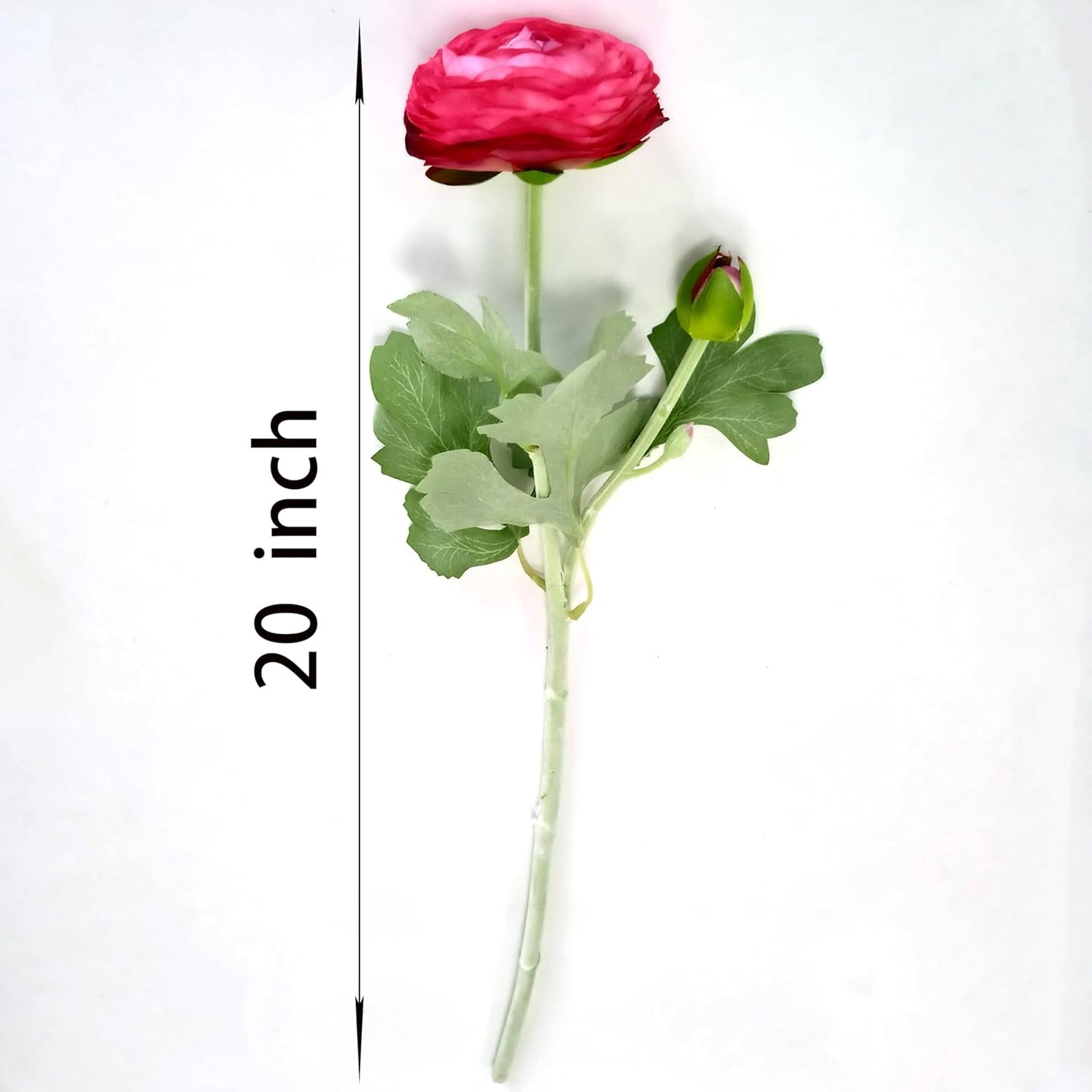 6 Pcs Purplish Red Ranunculus Artificial Flowers,Artificial Faux Silk Ranunculus Flowers with Real Touch Stems,Fake Peony Flowers for Floral Arrangements DIY Wedding Bouquet Party Table Home Decor