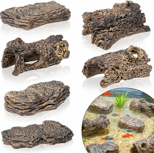 Diorama Rocks & Tree Stump Set, 6 Pcs Miniature Terrain Decor