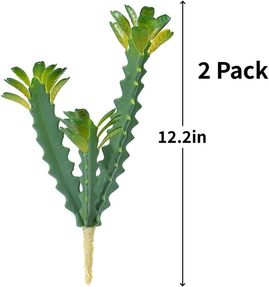 2 Pack 12.2 inch Artificial Succulents Artificial Cactus Plant Fake Cactus Unpotted Artificial Succulent Plants Home Garden Office Indoor and Outdoor Decor