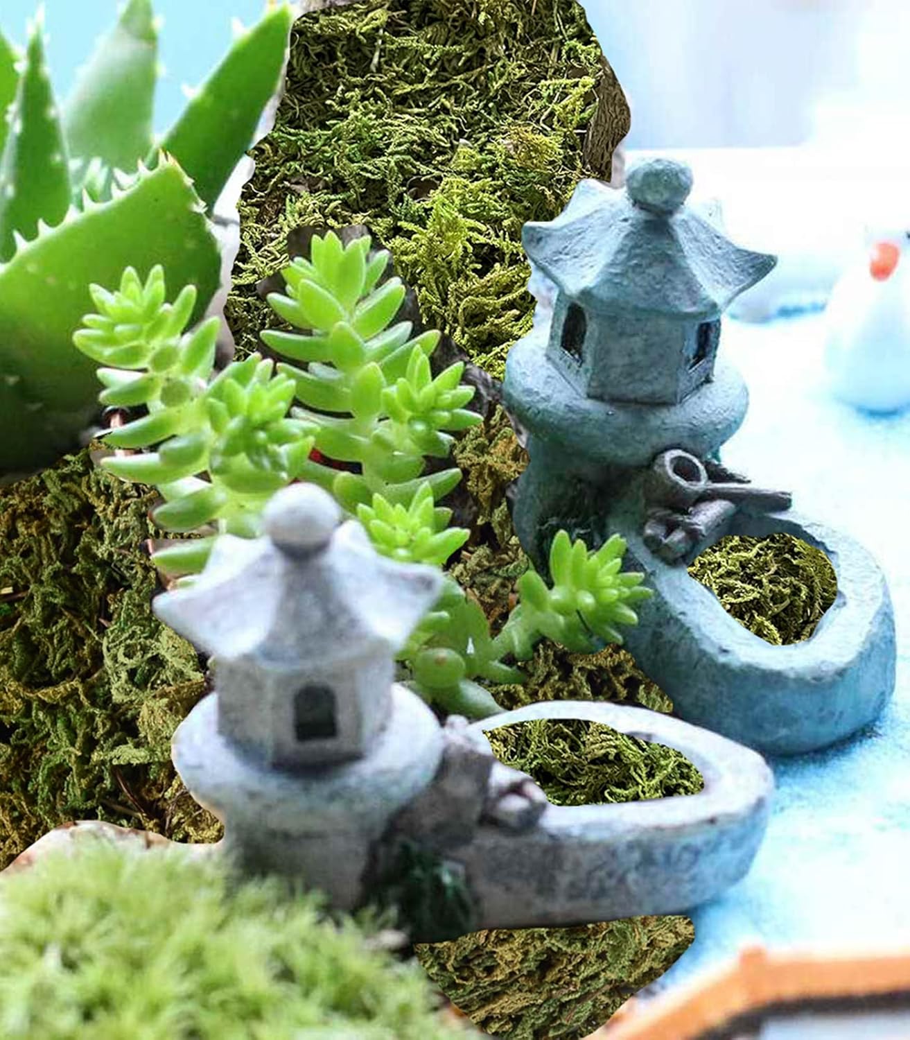 10.2 OZ Fake Moss for Potted Plants & Fake Plants - Artificial Faux Moss for Planters & Craft