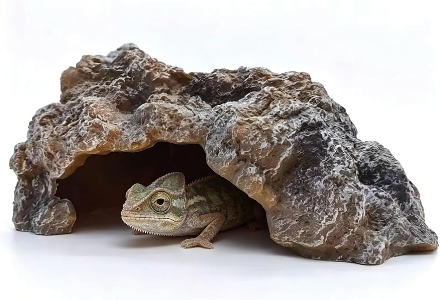 Reptile Hide Cave,Resin Rock Snake Hides for Ball Python, Leopard Gecko Hides, Reptile Tank Accessories for Bearded Dragon, Tarantula, Hermit Crab, Aquarium Cave for Fish Tank Rocks, Terrarium Decor