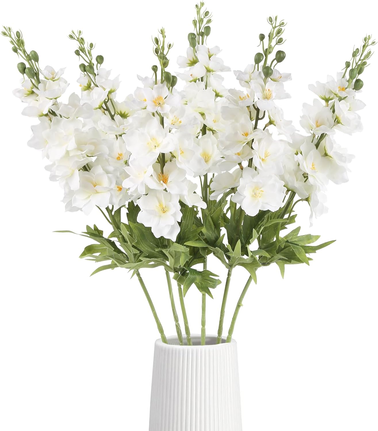 Blue Delphinium Artificial Flowers,6PCS Faux Delphinium Bulk 28.74'' Realistic Silk Fake Snapdragon Flowers with Stems for Wedding Garden Table Home Decor (Deep Blue)