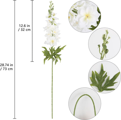 Blue Delphinium Artificial Flowers,6PCS Faux Delphinium Bulk 28.74'' Realistic Silk Fake Snapdragon Flowers with Stems for Wedding Garden Table Home Decor (Deep Blue)
