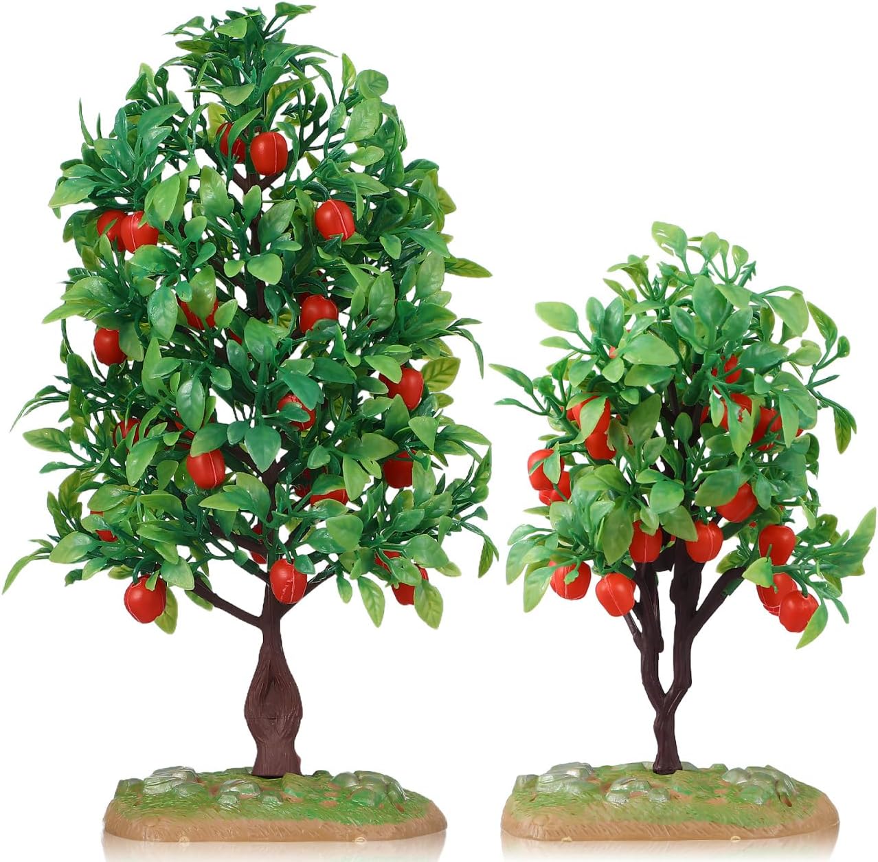 Mini Tree Ornaments 2 Pcs Artificial Trees for Model Train Accessories Dollhouse Decor Orchard Displays Dioramas Green Scenery Landscape Model 8.26 X 3.93 X 3.93 in